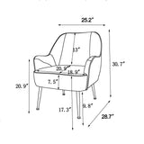 Modern Mid Century Chair velvet Sherpa Armchair for Living Room Bedroom Office Easy Assemble(BEIGE) - V.I.P Digital Presence