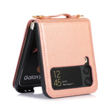 New Samsung Z Flip5 Folding Screen Phone Case with Diagonal Span Galaxy Z Flip4 Card Insertion Protective Cover - V.I.P Digital Presence