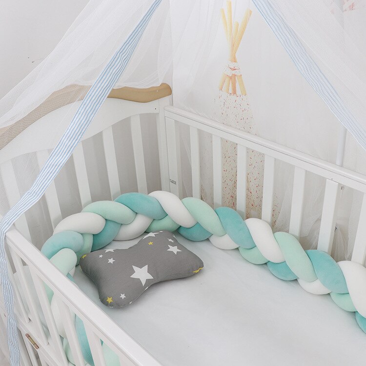 100cmBaby Bumper Bed Braid Knot Pillow Cushion Bumper for Infant Kids Crib Protector Cot Bumper Room Decor Anti-collision Bumper - V.I.P Digital Presence