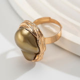 New Baroque inlaid irregular pearl rings, retro irregular alloy rings - V.I.P Digital Presence