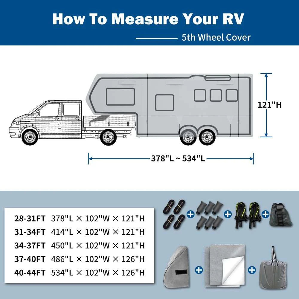 Umbrauto 5th Wheel RV Cover Upgraded 7 Layers Top Anti-UV Waterproof Breathable Camper Covers - V.I.P Digital Presence