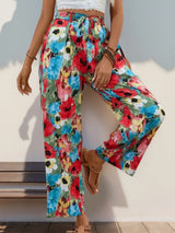 Tied Printed Wide Leg Pants - V.I.P Digital Presence