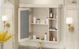 35'' x 28'' Blue Wall Mounted Bathroom Storage Cabinet with Mirror Door, Modern Bathroom Wall Cabinet with Mirror - V.I.P Digital Presence