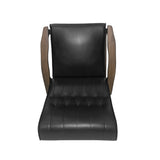 Mid Century Modern Upholstered Accent Chair, Matte Black Faux Leather - V.I.P Digital Presence