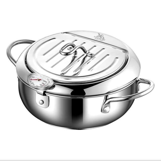 Household stainless steel tempura fryer with filter controlled temperature small fryer small mini fryer - V.I.P Digital Presence