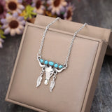 Artificial Turquoise Cow Shape Necklace - V.I.P Digital Presence