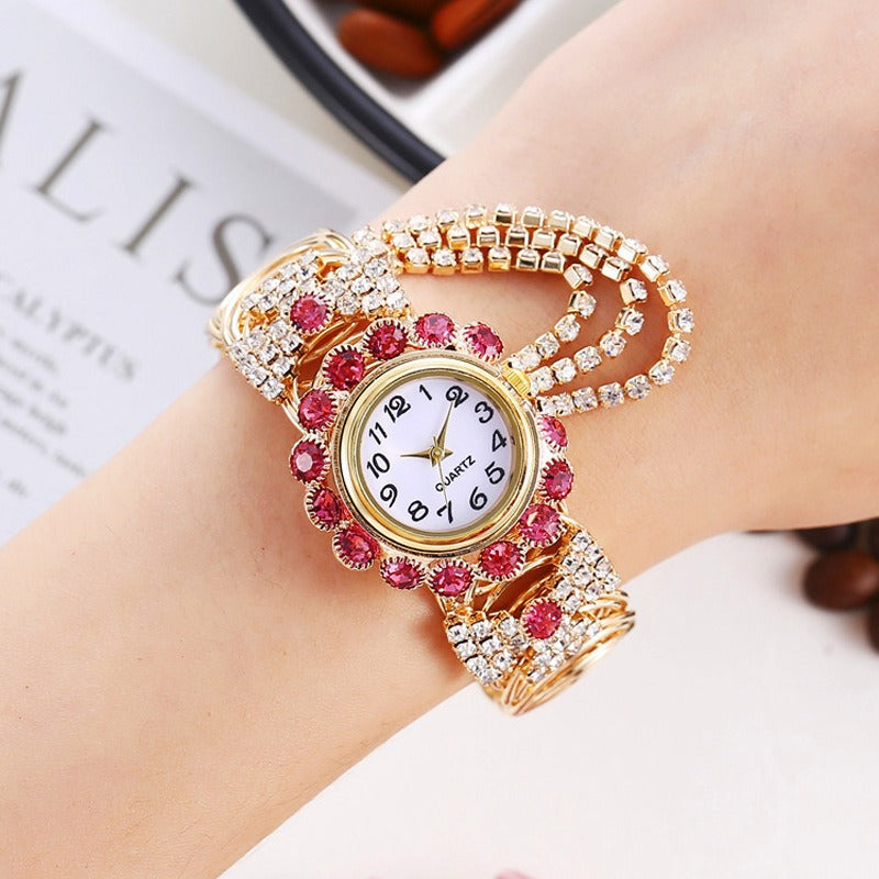 New trend and fashion women's watch with diamond inlaid digital quartz female bracelet watch - V.I.P Digital Presence