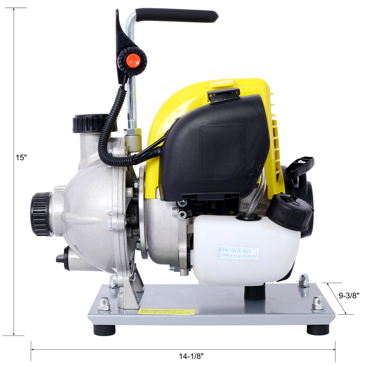 38CC four stroke gasoline water pump 1.5 "portable gas power delivery pump 8500r/min 10FT x 1" suction 1.5 "flat hose - V.I.P Digital Presence