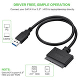 USB 3.0 Easy Drive Cable SATA to USB 3.0 Cable 2.5-inch Hard Disk Adapter Cable 0.5m - V.I.P Digital Presence