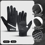 Guantes para ciclismo de carretera con pantalla táctil, cálidos, antideslizantes, resistentes al desgaste, con absorción de impactos y anticolisión para deportes al aire libre