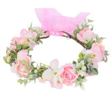 Spring flower wreath, fresh simulation flower headdress, green plants, flowers, crown, bride's vacation, wedding headdress, flow - V.I.P Digital Presence