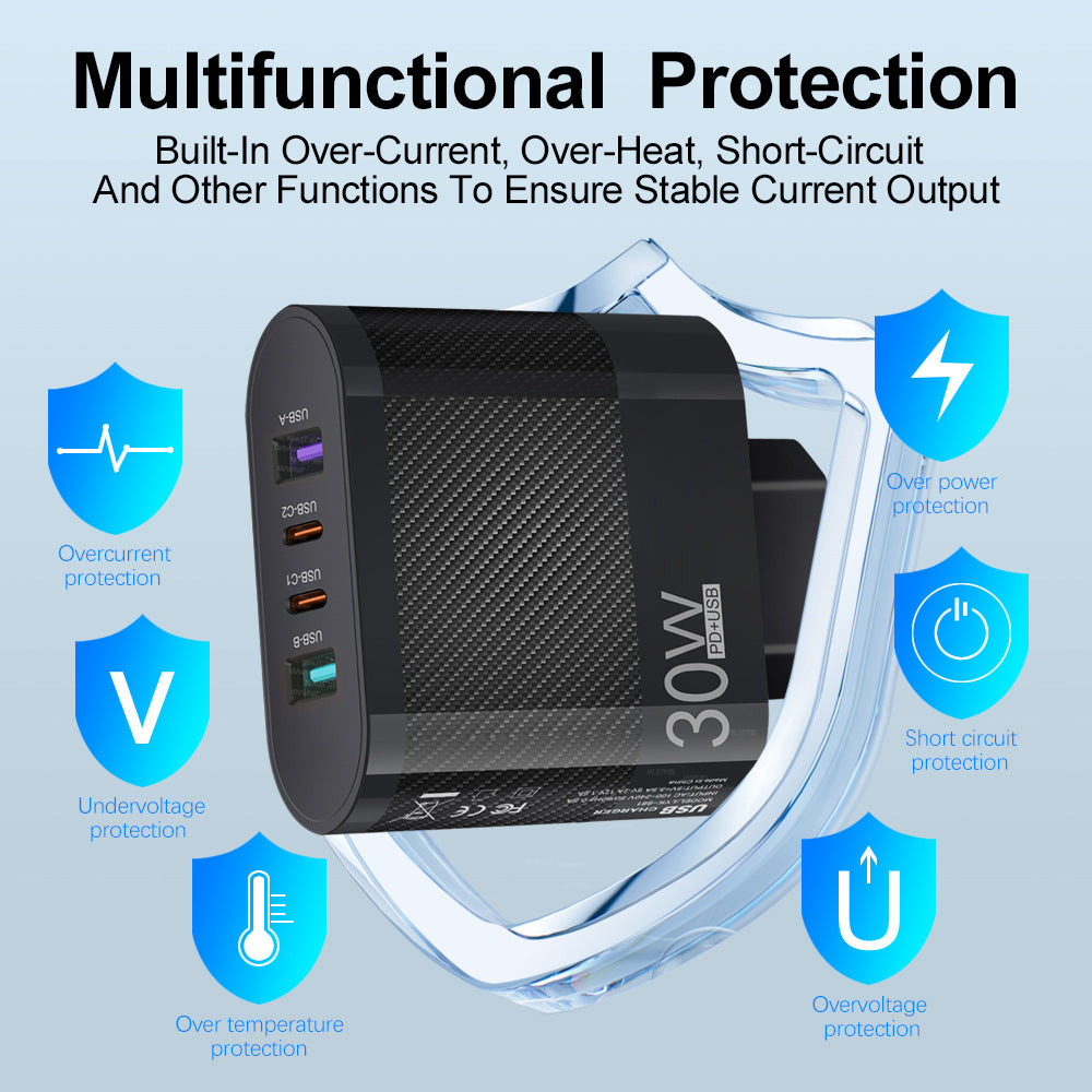 2USB Type-C 30W Mobile Phone Charger Multi Interface Travel Charging Head - V.I.P Digital Presence