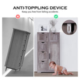 Bathroom Storage Cabinet with Storage 5 Drawers and 1 Door, Entryway Cabinet with Adjustable Shelf Grey - V.I.P Digital Presence