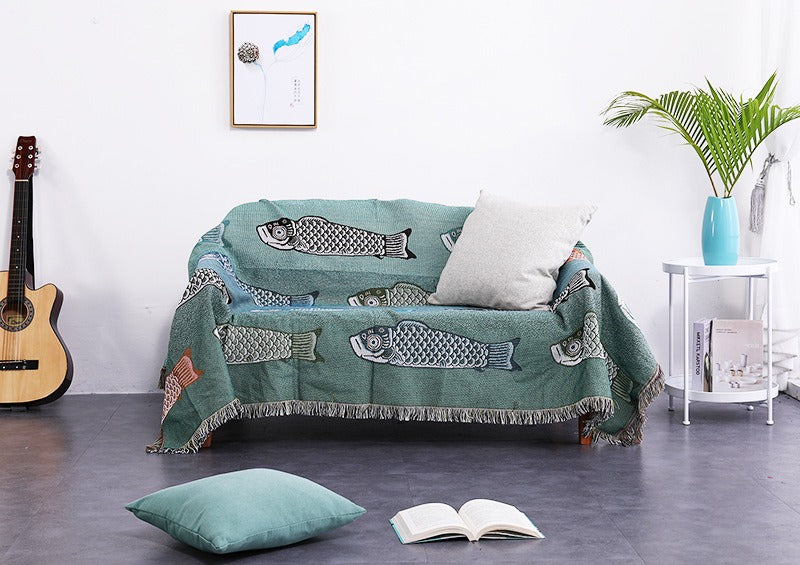 Modern minimalist koi patterned sofa blanket can be used as a soft carpet tablecloth decoration dust-proof - V.I.P Digital Presence