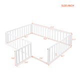 Full Size Wood Daybed Frame with Fence White(OLD SKU:WF289662AAK)