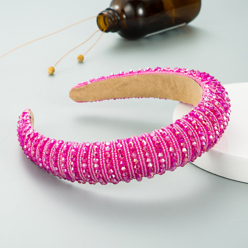 Hair Hoop Hand-woven Beaded Head Hoop Female Baroque Sponge Hair Bundle Korean Face Wash Hair Accessories - V.I.P Digital Presence