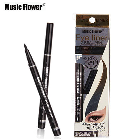 Music Flower New Makeup Cosmetic Black Eyeliner Waterproof Eye Liner Pencil Shadow KAJAL Gel Eyeliner Make up Smokey Eye - V.I.P Digital Presence