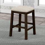 TOPMAX 4 Pieces Counter Height Table with Fabric Padded Stools, Rustic Bar Dining Set with Socket, Brown - V.I.P Digital Presence