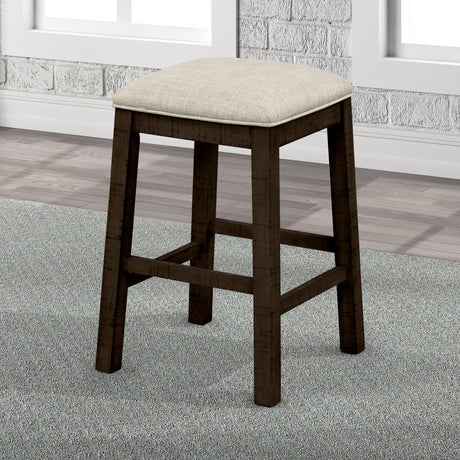 TOPMAX 4 Pieces Counter Height Table with Fabric Padded Stools, Rustic Bar Dining Set with Socket, Brown - V.I.P Digital Presence