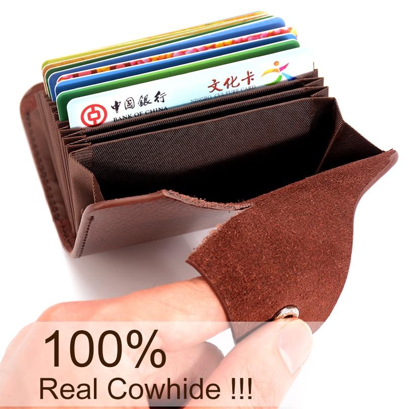 Genuine Leather Card Wallet for Men and Women Cowhide Business Card Holder Credit Card Purse - V.I.P Digital Presence