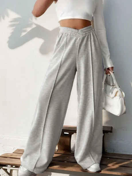 Elastic Waist Wide Leg Pants - V.I.P Digital Presence