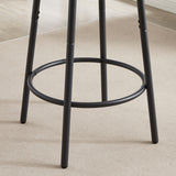 Round bar stool set with shelf upholstered stool with backrest Rustic Brown 23.62'' W x 23.62'' D x 35.43'' H - V.I.P Digital Presence