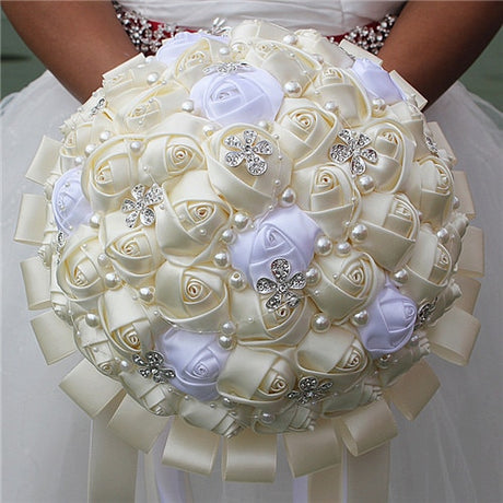 WifeLai-A Ramos De Novia Burgundy Artificial Flower Bridesmaid Wedding Bouquet - V.I.P Digital Presence