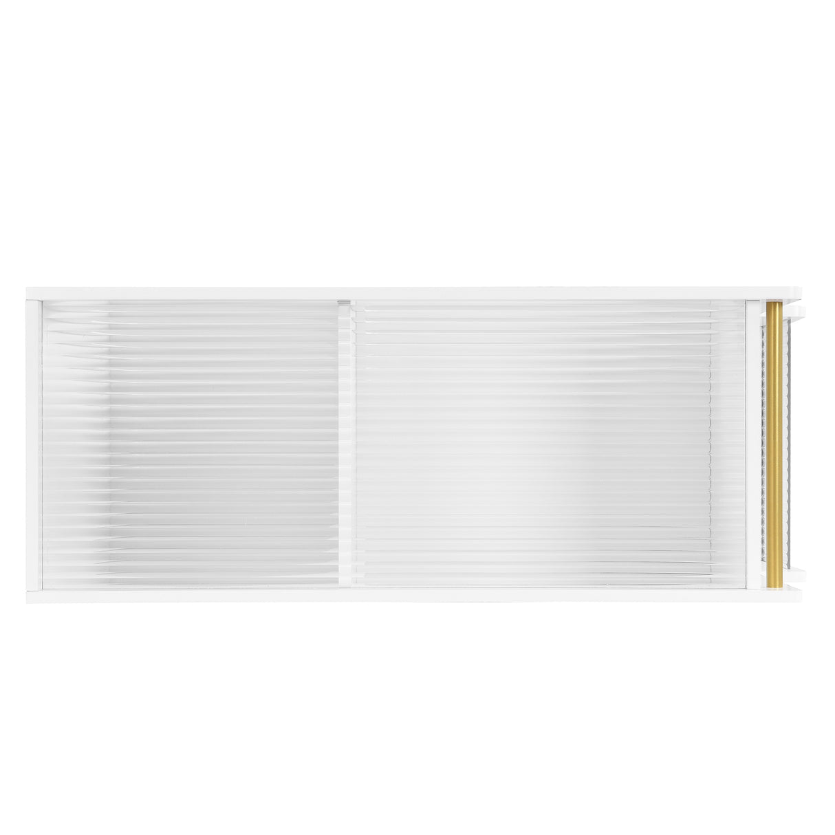 Stylish mobile desk with lockable wheels, white bedside table with 5mm thick grooved tempered glass and gold round bars - V.I.P Digital Presence