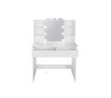 Makeup Vanity Desk With LED Lighted Mirror ,Dressing Table Set With 2 Large Drawers 10 LED Light ,White Color - V.I.P Digital Presence
