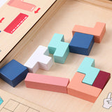Wooden children's enlightenment multifunctional spatial thinking puzzle game Tetris three in one building blocks