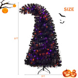 6FT artificial fir curved top Halloween tree, with 1080 lush branch tips and 300 LED lights in a Christmas and Halloween style - V.I.P Digital Presence
