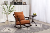woven fabric Mid Century Modern Accent Chairs Comfy Upholstered Glider Arm Chair with Solid Wood for Living Room Bedroom Balcony - V.I.P Digital Presence