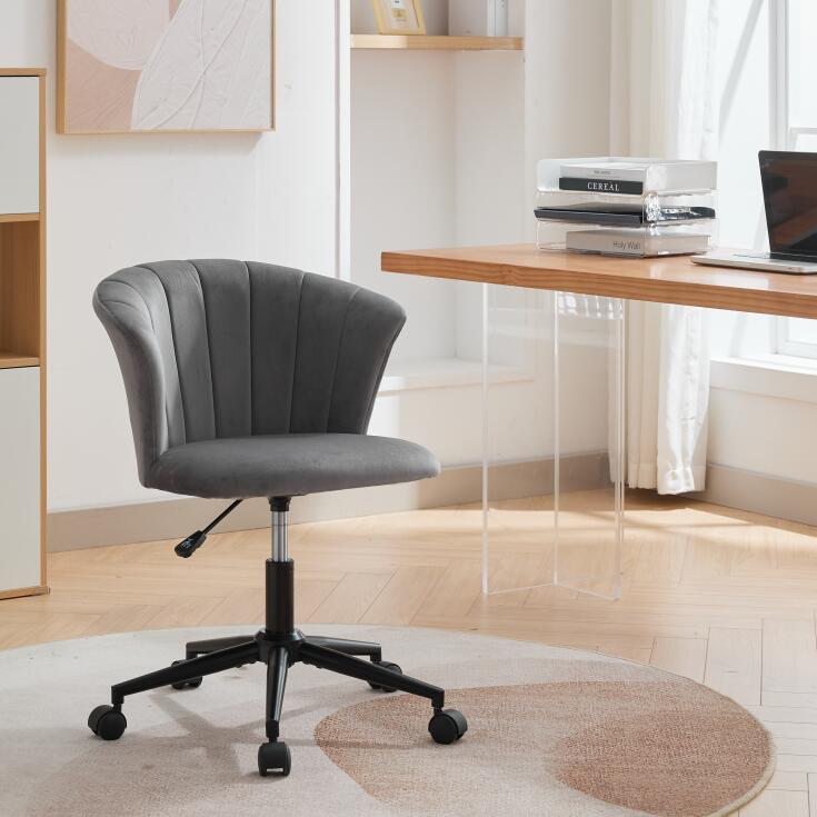 Home Office Chair, Velvet Fabric Swivel Flower Shape Computer Desk Chair for Home Office or Bedroom - V.I.P Digital Presence