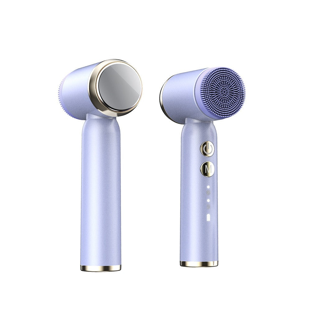 6-In-1 Hot And Cold Facial Cleanser Display Cleansing Brush Ultrasonic Facial Cleanser Pore Cleaning Silicone Beauty Instrument - V.I.P Digital Presence