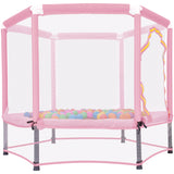 55'' Toddlers Trampoline with Safety Enclosure Net and Balls, Indoor Outdoor Mini Trampoline for Kids - V.I.P Digital Presence