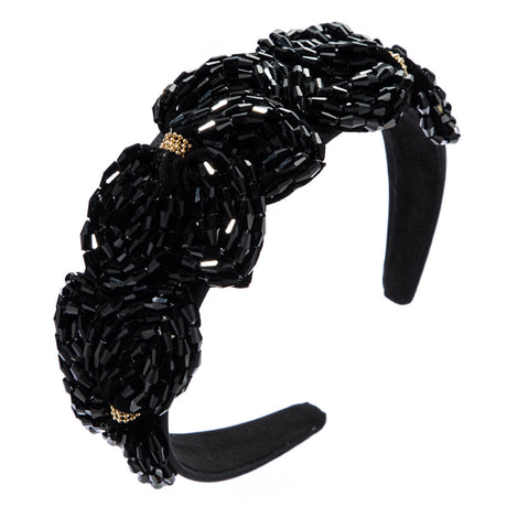 High Quality Hair Hoop Ladies Hand-String Crystal Flower Shape Super Flash Wide-Brimmed Head Hoop Fashion Trendy Hair Press - V.I.P Digital Presence