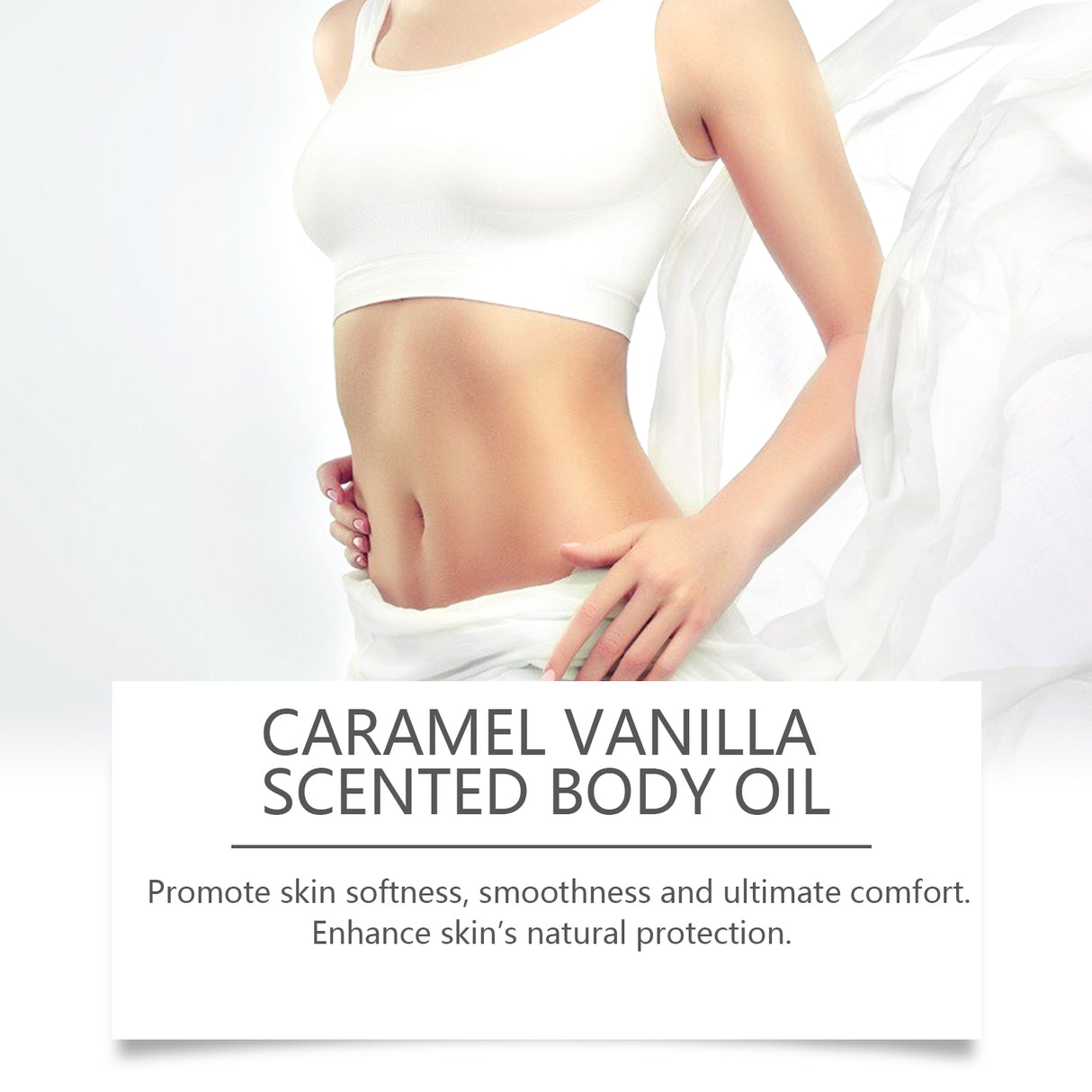 Aceite corporal de caramelo y vainilla, aceite de masaje hidratante para el cuerpo y la piel.