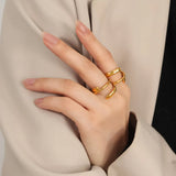 Titanium Steel Layered Wrap Ring - V.I.P Digital Presence