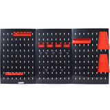 4-foot metal garage nail board tool rack with 3 nail board wall mounted tools for storing nail boards, black - V.I.P Digital Presence