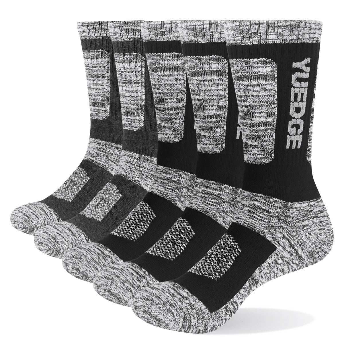 5 Pairs Of Men's Comfortable Breathable Pure Cotton Socks With Thickened Terry Bottom For Cycling Hiking Skiing Outdoor Sports Socks - V.I.P Digital Presence