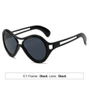 New European and American Sunglasses for Women UV400 Fashion Double Beam Round Frame Personalized PC Hollow Sunscreen Sunglasses - V.I.P Digital Presence