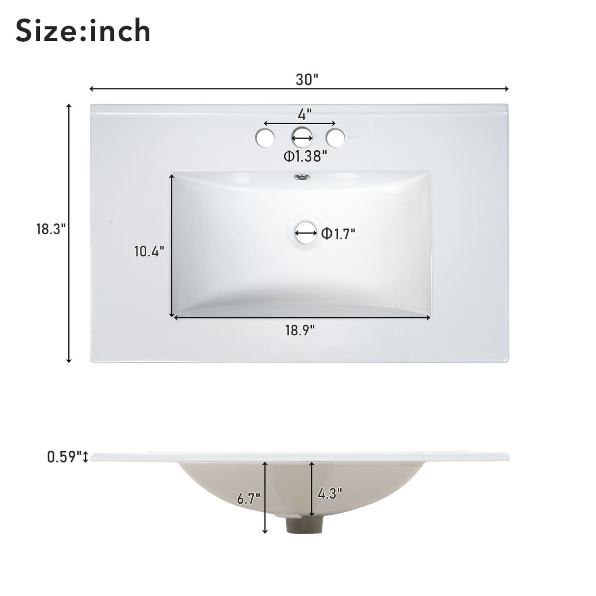 30-Inch White Bathroom Vanity with Ceramic Sink and Versatile Storage - Ideal for Small Bathrooms - V.I.P Digital Presence