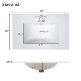 30-Inch White Bathroom Vanity with Ceramic Sink and Versatile Storage - Ideal for Small Bathrooms - V.I.P Digital Presence