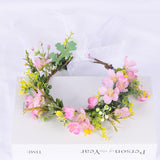 Flower Wreath Simulation Flower Leaves Hair Strap Photography Retro Hanfu Bridal Girl Flower Wreath Headwear - V.I.P Digital Presence