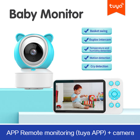 Baby Monitor with Doodle Smartphone Dual Use 5-inch Temperature Detection for Kids and Babies - V.I.P Digital Presence