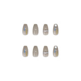 Transparent Gray Manicure Niche High-End Square Drill Wearing Nails Fake Nails Removable Nail Stickers Nail Stickers Finished Nails - V.I.P Digital Presence