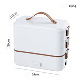 Electric lunch box stainless steel liner portable plug-in small insulation lunch box home heating lunch box steaming rice artifa - V.I.P Digital Presence