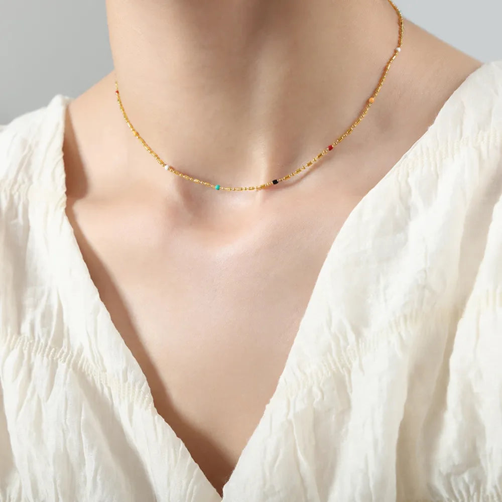 Simple rice bead splicing rice bead chain design drop glaze clip bead chain - V.I.P Digital Presence