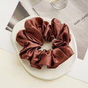 Women Silk Scrunchie Elastic Handmade Multicolor Hair Band Ponytail Holder Headband Hair Accessories 1PC Satin Silk Solid Colo - V.I.P Digital Presence