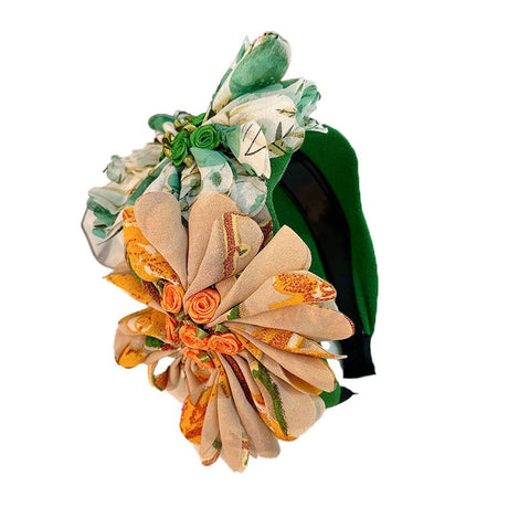Handmade Fabric Flower Women's Wide Edge Pressed Hair Hoop - V.I.P Digital Presence